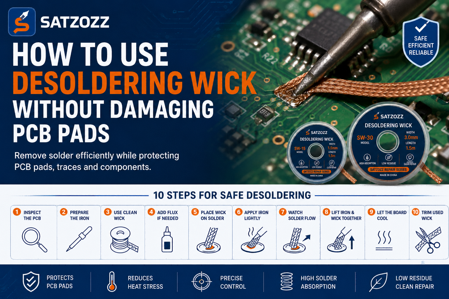 How to Use Desoldering Wick Without Damaging PCB Pads