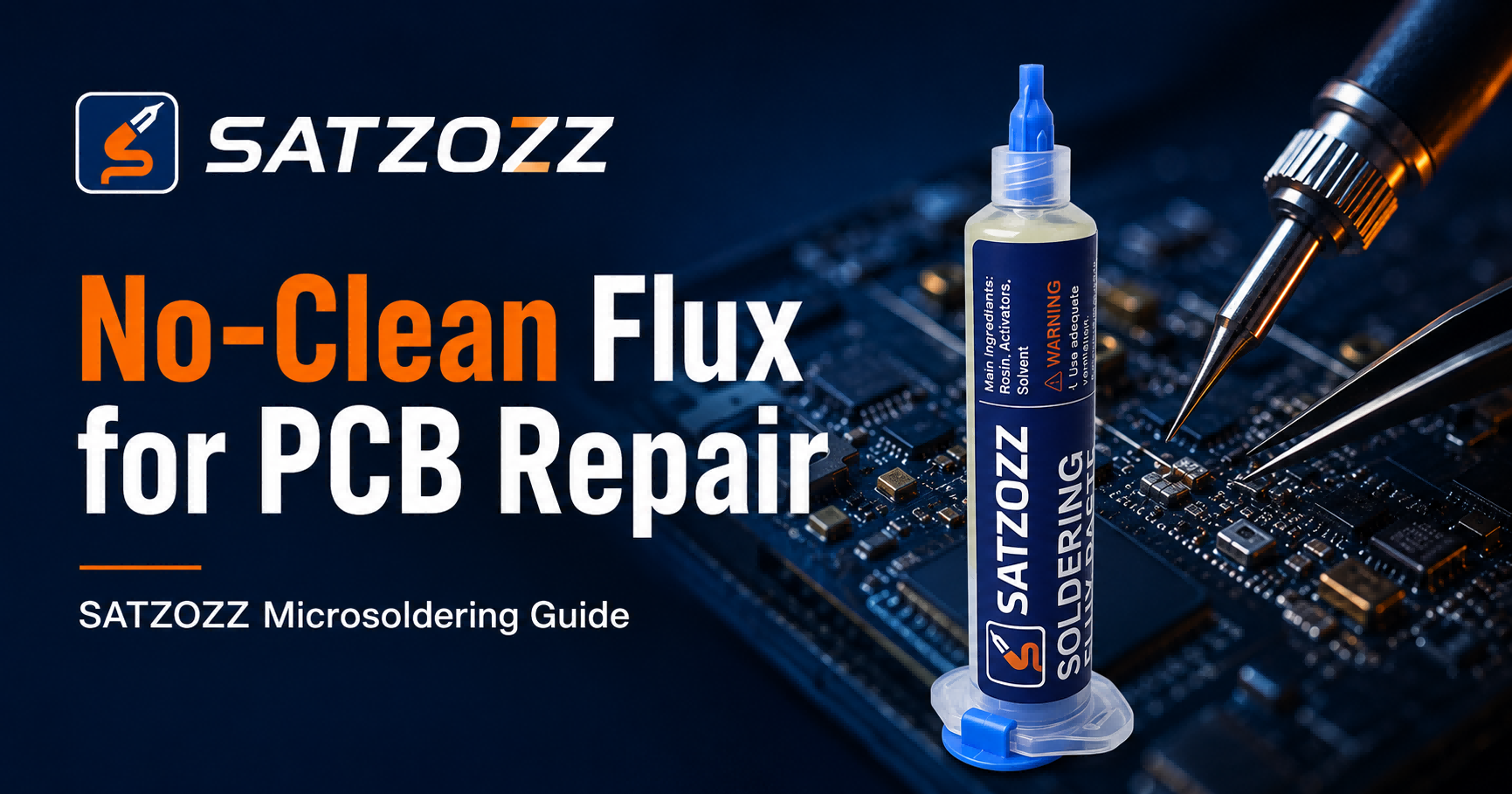Using soldering flux during PCB microsoldering repair