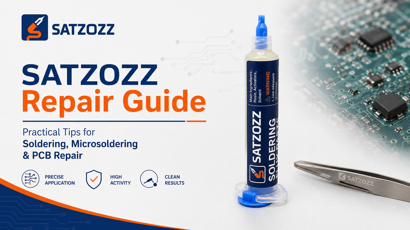 SATZOZZ NC559 flux paste for PCB repair and microsoldering