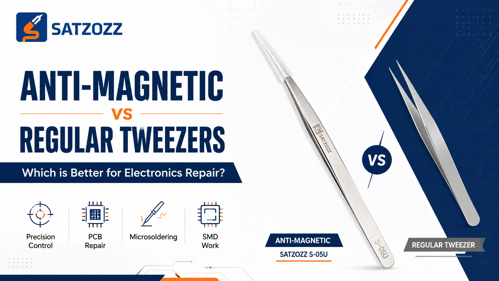 Anti-Magnetic vs Regular Tweezers for Electronics Repair
