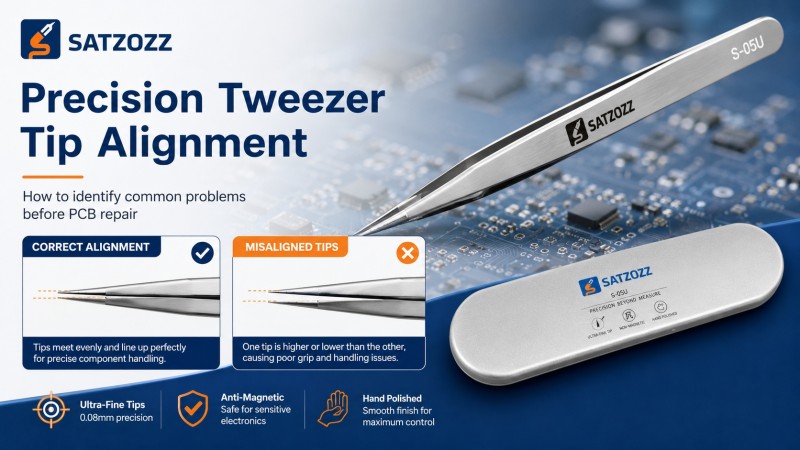 SATZOZZ S-05U ultra-fine precision tweezers for PCB repair and microsoldering