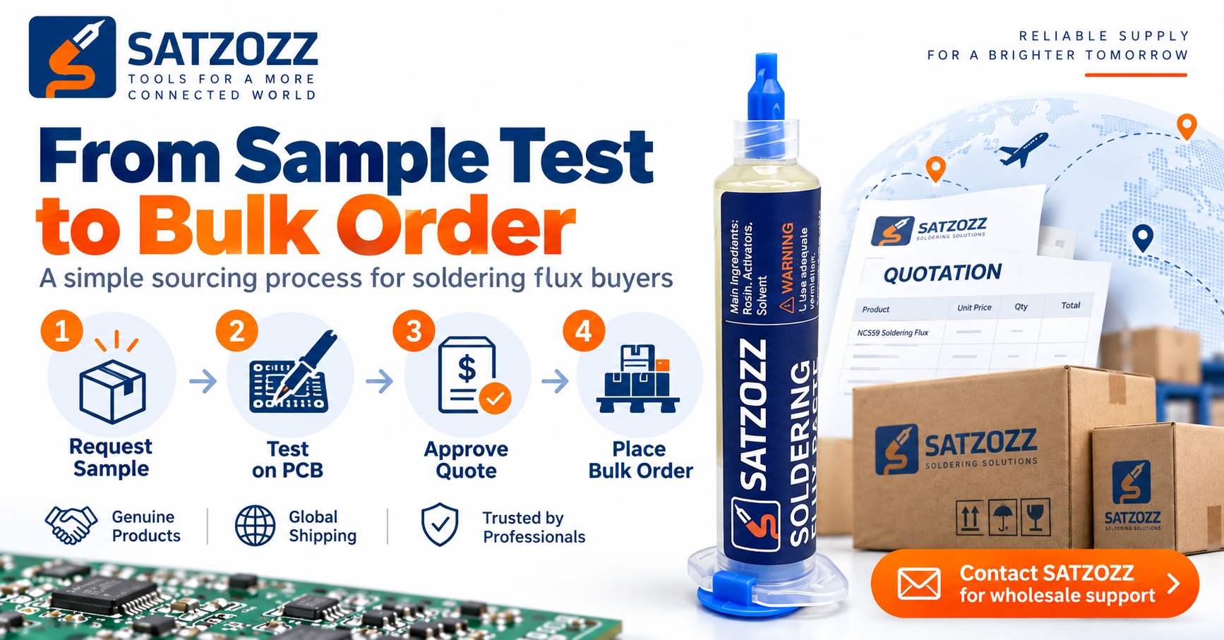 Wholesale soldering flux sample evaluation for SMD soldering hot air and PCB repair