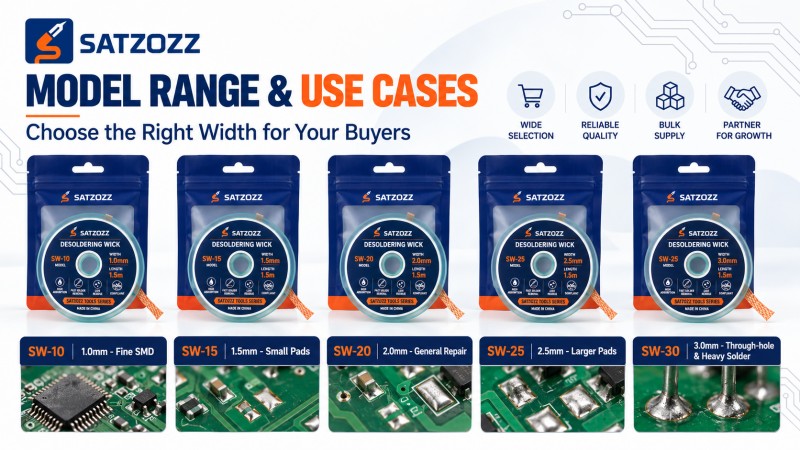 SATZOZZ desoldering wick wholesale range from 1.0mm to 3.0mm